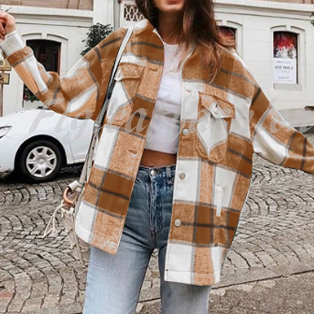 New Plaid Oversized Flannel Shirt Jacket Shacket - Picture 4 of 7